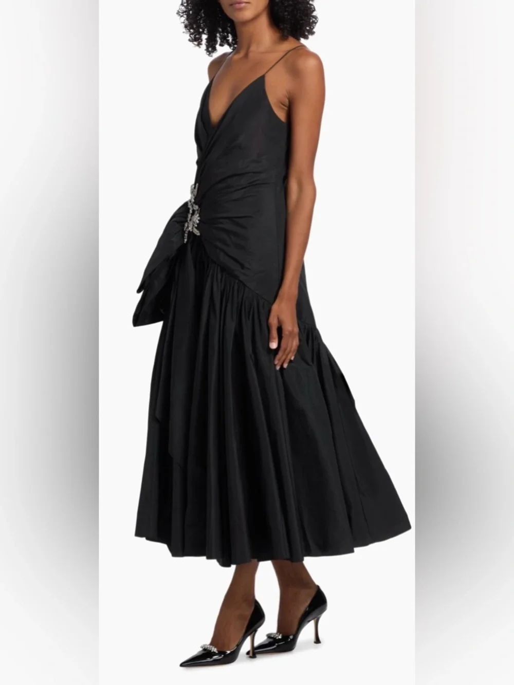 Cing a Sept Ellett Tafetta Drop-Waist Midi-Dress - Picture 4 of 8